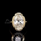 Solitaire 6 Ct Oval Moissanite Split Shank Wedding Bridal 14 Yellow Gold Plated