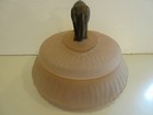Pink Frosted  gold  Elephant Trunk Up   Powder  Trinket Jar