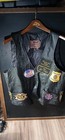 Vintage Leather Motorcycle Club Vest With Harley Patches Vultures