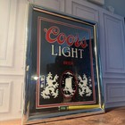 Vintage 1987 Coors Light Beer Bar Mirror Sign Defect Frame 14 5x18    Small Defect