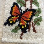 Vtg Butterfly   Willows Latch Hook Rug Wall Hanging Art 15 x48  Mcm Boho Retro