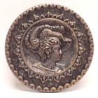 1 7 16  Antique Victorian Embossed Metal Picture Button Lillian Russell Paris