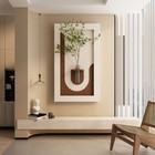 Adjustable 3-color Led Sandstone Wall Decor W simulated Plants 3d Art Sculpture