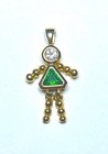 Nice Vintage Gold Wash Over Sterling Silver 925 May Birth Charm Pendant