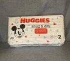 Nos Disney Huggies Snug   Dry Baby Diapers Size 2 12-18 Lbs Pack 34 Count White