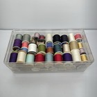 Vintage Wooden Sewing Thread Spools Assorted Sizes Brands Colors Material Lot 57