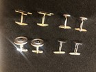 Cufflinks Chrome Vintage Sets    Lot Of 4  