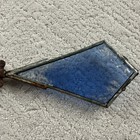 Antique Cast Metal Weathervane Direction Arrow Lightning Rod Blue Glass Insert 