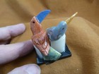  y-bir-to-472  Pair Of Toucans Blue   Tan Bird Gemstone Stone Gem Peru Toucan