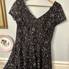 Vintage My Michelle Lace Dress Size Small Whimsigoth Fairy 90s Black Floral