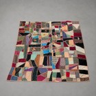 Vintage Hand Embroidered Crazy Quilt Throw Folk Art Patchwork 67x72