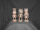 Vintage Tiki Hawaiian Resin Statue Lot Of  6  Made In Hawaii Carved Look Kanaloi