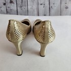 Vtg St John Gold Metasllic Geometeric Pattern  Sequin  Pump Heels Sz 8b