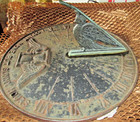 Vtg Cast Iron Sundial I Count None But Sunny Hours Bronze Bird Patina Time Flies