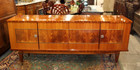 French Mid-century Burled Mahogany Sideboard   Bar Cabinet Credenza