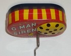 1950 s Courtland G-man Siren Pocket Type Signal Tin Toy  Working Condition