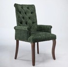 Modern Upholstered Accent Dining Chair  Elegant Tufted Club Arm Dining Chair