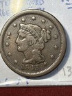 1843 Large Cent Mature Head Braided Hair Copper Coin Large Letters N-16 R-4