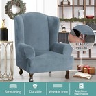 Turquoise Wing Chair Slipcover Velvet Spandex Fabric Wingback Armchair Cover
