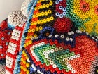Vintage Huichol Beaded Jaguar Mask Handmade Mexican - Great Quality And Details 