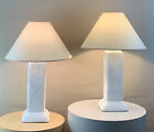 Pair Vintage Mid Century Danish Modern Memphis Geometric Ziggurat 1980s Lamps