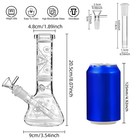 8  Glow All-seeing Eye Glass Beaker Bong Thick Hookah Water Pipe   10mm Bowl