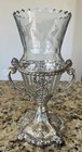   Reduced Ornate Victorian Cut Glass Celery Vase   Silver Plate Castor Holder