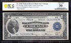Rare World War Ii  short Snorter  1918  1 Chicago Frbn Note  Pcgs 30  Free Ship 