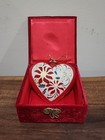 Christmas Tree Ornament Libien 2010 Red Poinsettia Heart Glass Pier 1