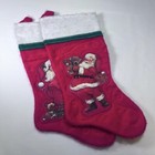 Vintage Lot Of 2 1981 - 1984 Giordano Art Ltd  Christmas Stockings Santa Clause