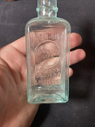 Remington Umc Powder Solvent Aqua Glass Bottle Rem-oil Rust Preventive Vintage