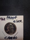 1962 S Silver Proof Cameo Quarte High Luster  Beautiful Coin  Free Shipping