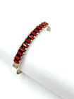 Sterling Silver Coral Row Cuff Bracelet Petite Handmade Veronica Martza Zuni New