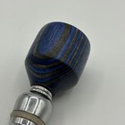 Custom Beer Tap Handle Blue Black Layered Wood Chrome Draft Kegerator Bar Decor
