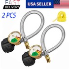 2 Pack 15 Inch Stainless Rv Propane Hose With Gauge Qcc1  Type 1 Connection