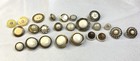 Vintage Lot Of 20 Fancy Faux White Pearl Gem And Metal Tones Embellished Buttons
