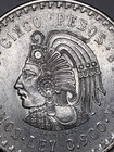1948 Mexico 5 Peso Cuauhtemoc Silver Coin Bu