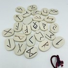 Norse Viking Elder Futhark Porcelain Rune Set W  Bag And Blank Rune