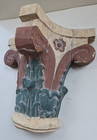 Vintage Carved Wooden Shelf Architectural Column Capital Painted Salvage