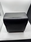 Vintage Black Faux Leather Camera Case Velvet Red Lining Metal Closures