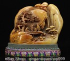 4 8  Chinese Tianhuang Shoushan Stone Carving Landscape Tree Person Seal Statue