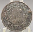 1859 Canadian Large Cent Penny Coin Canada Key Date Damaged