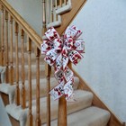 10  Wide Santa Claus Christmas Bow Decoration For Wreaths Lantern Gifts Tree Top