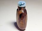 Vintage Chinese Translucent Banded Agate Snuff Bottle   Stopper
