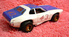 Tomy Afx Super G   Plymouth Road Runner Ho Slot Car Blue   White  43    Runs