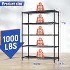 5 Tier Storage Shelves 71 h Wire Shelving Adjustable Metal Shelving 1000lbs Pant