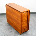 Mid Century Danish Modern Dining Table Drop Leaf Gate Leg Folding Teak Mcm