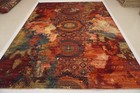 10x13 Red Modern Mamluk Hand Knotted Wool Geometric Medallion Rug