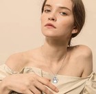 Cremation Urn Necklace Pet Memorial Ash Holder Silver Paw Print Keepsake