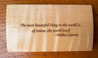 Vintage Wood Wooden Maple   Cherry Trinket Box With Poet Wallace Stevens Quote